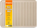 Songrey 16" x 12" Silicone Dish Drying Mat, Kitchen Counter Drying Pad by Unknown