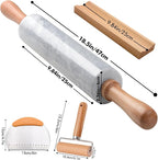 18.5 inches Marble Rolling Pin, Large Non-Stick Dough Roller, - Image 2