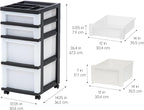 IRIS USA Plastic Drawer Storage Organizer Rolling Cart, - Image 2