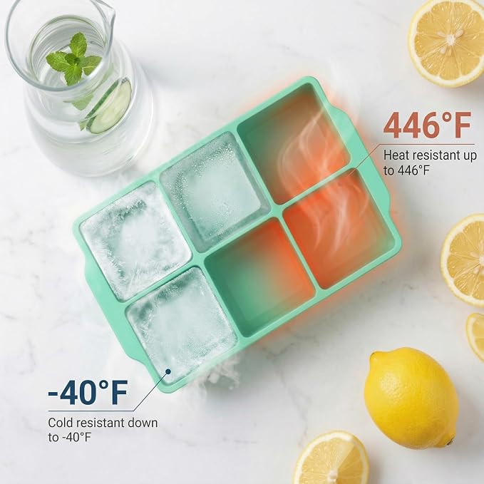 KitchFort Large Silicone Ice Cube Tray, Easy Release 2" Big Ice Cubes - Image 6