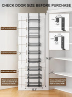 Delamu 9-Tier Over the Door Pantry Organizer, Adjustable Pantry Door Organizers - Image 2