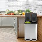 Simpli-Magic 60 Liter / 16 Gallon Rectangular Hands-Free Dual Compartment - Image 7