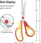QMVESS 8.5" Scissors All Purpose 3 Pack, Ultra Sharp 2.5mm Thick Blade Scissors - Image 3