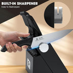 imarku Knife Set with Block, Sharp Knives Set with Built-in Sharpener, - Image 4