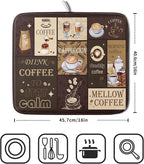 Brown Coffee Dish Drying Mat 16x18 Inch Coffee Cup Espresso Machine Pad - Image 2