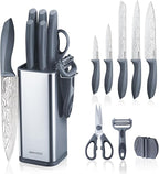 RAXCO 10-Piece Kitchen Knife Set | Stainless Steel Holder | Compact Design - Image 9