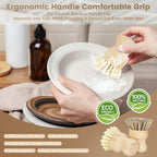 DEBETOOL 2-Pack Bamboo Dish Brush – Natural Dish Scrub Brush - Image 4