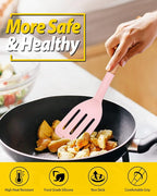 Pack of 2 Silicone Cooking Spatula, Heat Resistant Solid Turner, Non Stick - Image 3