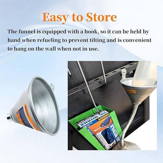 3Pcs 14.84" & 27.56" Steel Bendable Spout Funnel - Image 8