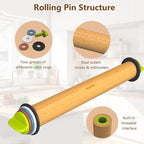 Rolling Pin with Adjustable Thickness Ring, Dough Thickness - Image 8