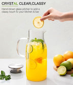 LUNA&MANTHA Glass Pitcher, 2 Liter 68oz Water Pitcher - Image 7
