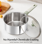 KOCH SYSTEME CS Stainless Steel Sauce Pan Set, 1.5QT & 2QT & 3QT Stainless - Image 2