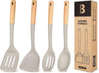 Silicone Cooking Utensils Set, Perfectly Angled by BADIANO