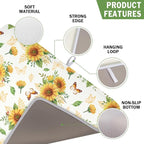 Sunflower Dish Drying Mat for Kitchen Counter Summer Yellow Floral Microfiber - Image 3