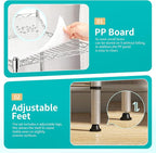 BestOffice | 4-Tier Wire Storage Shelves | 12"D x 18"W x 44"H | Chrome | - Image 4