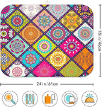 Plaid Floral Large Dish Drying Mats, Reversible Boho Dish Drying Pads - Image 7