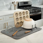 S&T INC. Dish Drying Mat XL, 18” x 24”, Absorbent Microfiber Kitchen Counter Mat - Image 2
