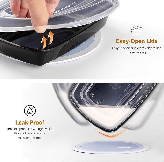 Glotoch Express 32oz 1-Compartment Meal Prep Containers - Image 2