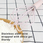 GorGin high temperature and easy to clean silicone whisk, 10 inch, grip good - Image 6