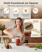 Jar Opener – 4-in-1 Adjustable Stainless Steel Secure Grip Lid Remover - Image 4