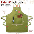 Plus Size Kitchen Apron for Men Women, Cross Back Cotton Canvas Chef Apron - Image 2
