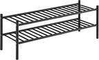 ROMGUAR CRAFT 2-Tier Bamboo Long Shoe Rack, Free Standing Wood Shoe Shelf - Image 7