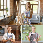 Apron for Women with Pockets, Adjustable Waterproof Floral Chef Aprons for - Image 7