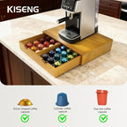 Coffee Pod 15" X 11" X 3" Natural Wood Countertop Organizer Drawer, Counter Top - Image 4