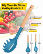 Silicone Pasta Fork and Ladle Spoon Set - Image 2