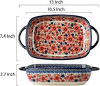 Vintage Style Pottery Bakeware Ceramic Casserole Dish Baking Pan Lasagna Pans - Image 2