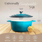 Cast Iron Pot with Lid – Non-Stick Ovenproof Enamelled Casserole Pot, Oven Safe - Image 2