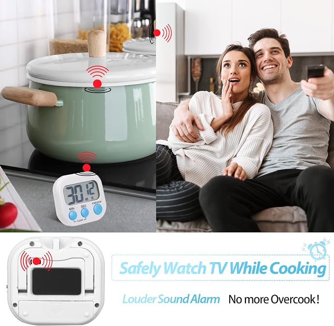 Weewooday 2 Pcs Digital Kitchen Timer Magnetic Timer Bulk On/Off Switch Minute - Image 6