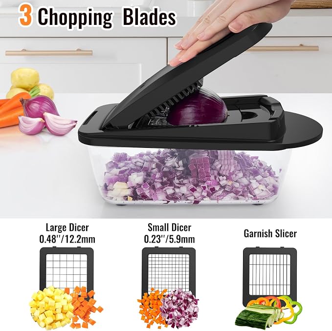 12 Blade All-in-1 Vegetable Chopper Mandoline Slicer - Image 4