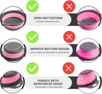 Pink Round Silicone Colander Collapsible – Foldable Kitchen Strainer Small - Image 3