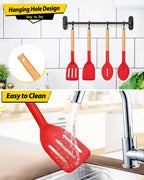 Pack of 4 Silicone Cooking Utensils Set, Non Stick Solid Spatulas and Heat - Image 6