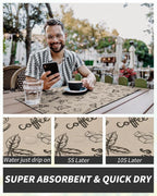 AMOAMI Coffee Mat Hide Stain Rubber Backed Absorbent Dish Drying Mat - Image 4
