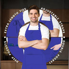 Adjustable Bib Apron 100% Polyester Kitchen Aprons Waterdrop Resistant Aprons - Image 4