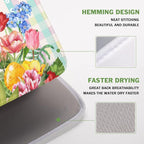 Easter Bunny Dish Drying Mat for Kitchen Counter Happy Easter Rabbit Floral - Image 4