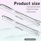 Geiserailie 3 Pcs 9.4inch Korean BBQ Tongs Stainless Steel Kitchen Tweezers - Image 2
