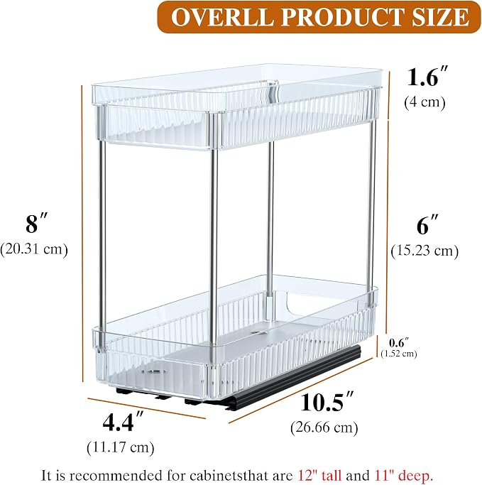 DABIGE 2 Pack Pull Out Spice Rack Organizer - Image 4