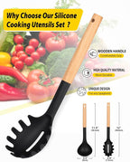Silicone Pasta Fork and Ladle Spoon Set - Image 2