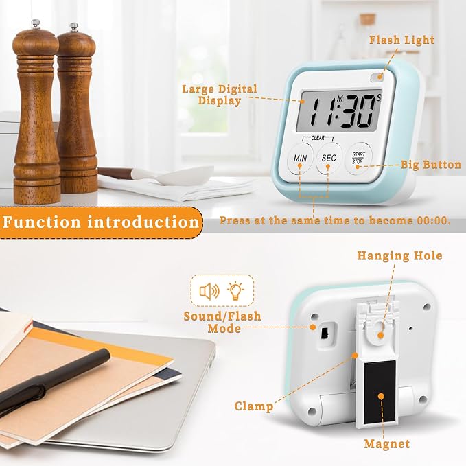 Timer, Kitchen Timers for Cooking Classroom Timer for Kids Teachers Magnetic - Image 4