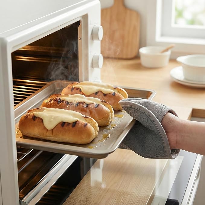 2Pack Heat-Resistant Silicone Pot Holders & Oven Mitts Set, Kitchen Hot Pads - Image 3