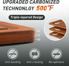 Bamboo Cutting Board Set Non Slip Feet - Image 3