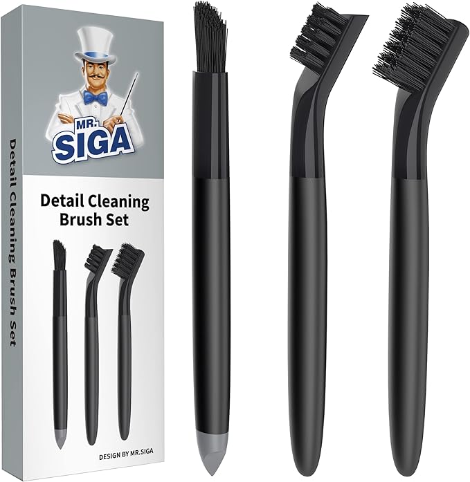 MR.SIGA Grout Cleaner Brush Set, Detail Cleaning Brush Set by MRSIGA