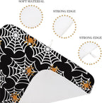 Halloween Dish Drying Mat 18x24 Inch Black Orange Golden Spider Webs Drying Mat - Image 3