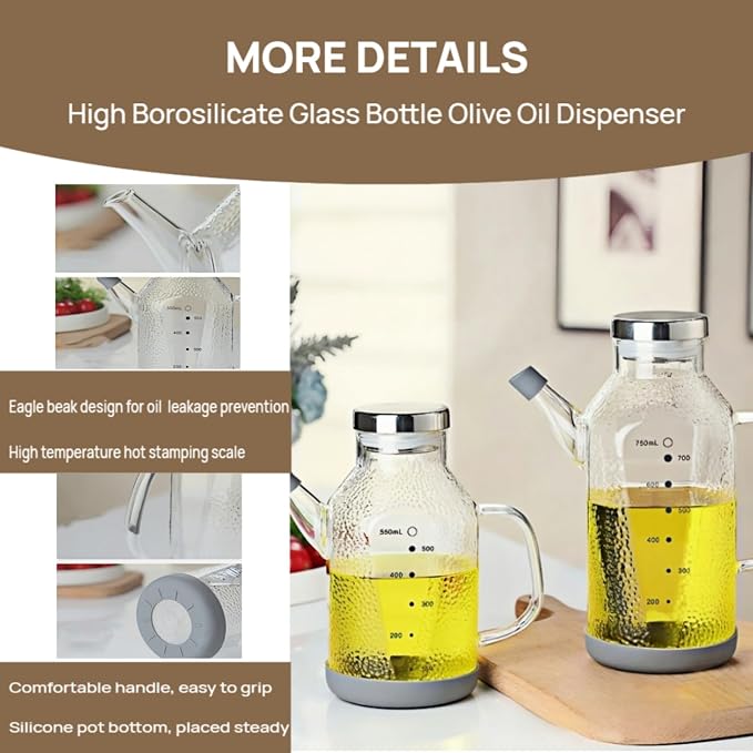 High Borosilicate Glass Oil Bottle-Olive Oil Dispenser - Image 4