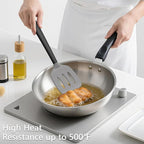 Coukre 3 Pack Silicone Spatula Set, High Heat Resistant, Fish Spatula, Solid & - Image 4