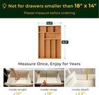 Carbonized Bamboo Kitchen Drawer Organizer, 8 Slots Silverware Organizer - Image 2