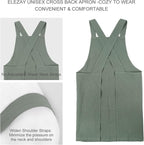 ELEZAY Aprons for Women with Pockets Plus Size Comfort Cross Back No Tie Cotton - Image 2